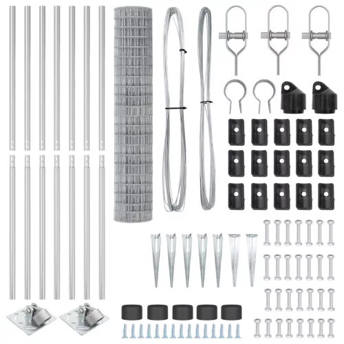  Euro Kerítés 7 Tüskeoszloppal 1.5x10 m Horganyzott Acél