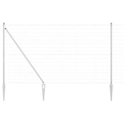  Euro Kerítés 7 Cölöp Tartóval 1.6x10 m Horganyzott Acél