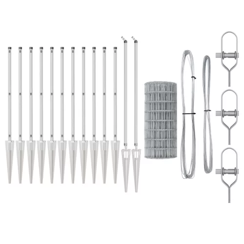  Euro Kerítés 7 Cövek Poszttal 0.4x10 m Horganyzott Acél