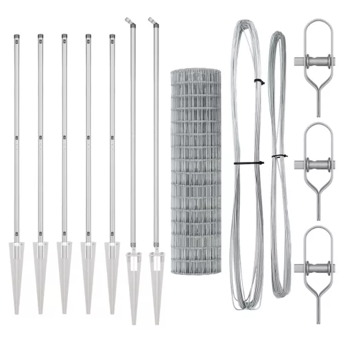  Euro Kerítés 7 Cölöpfixálóval 1.2x10 m Horganyzott Acél