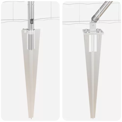  Euro Kerítés 7 Cölöppel 1.4x10 m Horganyzott Acél