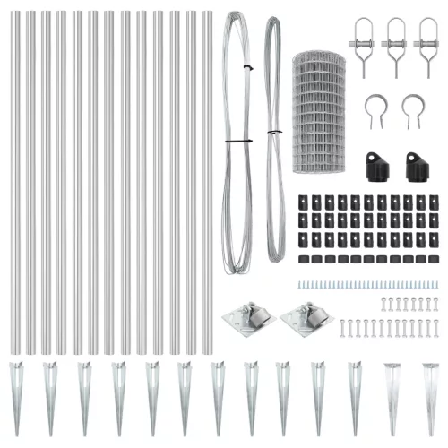  Euró Kerítés 13 Cölöppel 0.8x25 m Horganyzott Acél