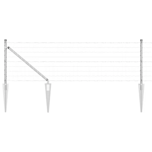  Euro Kerítés 7 Cövekkel 0.8x10 m Horganyzott Acél