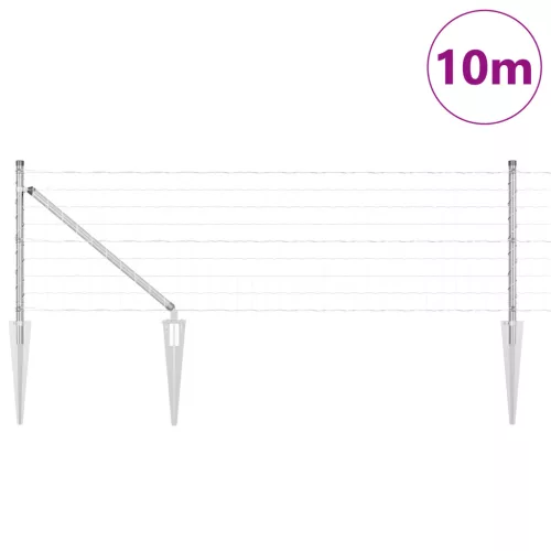  Euro Kerítés 7 Cövekkel 0.8x10 m Horganyzott Acél
