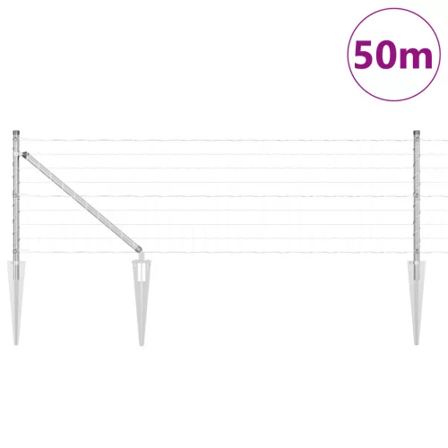  Euro Kerítés 13 tüskeoszloppal 0.4x50 m Horganyzott acél