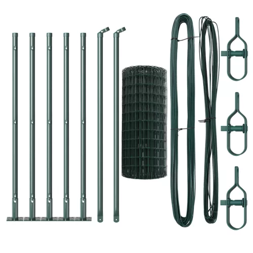  Euro Kerítés 7 Fleángelt Oszloppal 0.4x10 m Horganyzott Acél