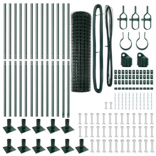  Euro Kerítés 13 Flangás Oszloppal 1x25 m Horganyzott Acél