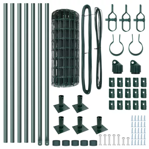  Euro Kerítés 7 Flangásos Oszloppal 0.4x10 m Horganyzott Acélból