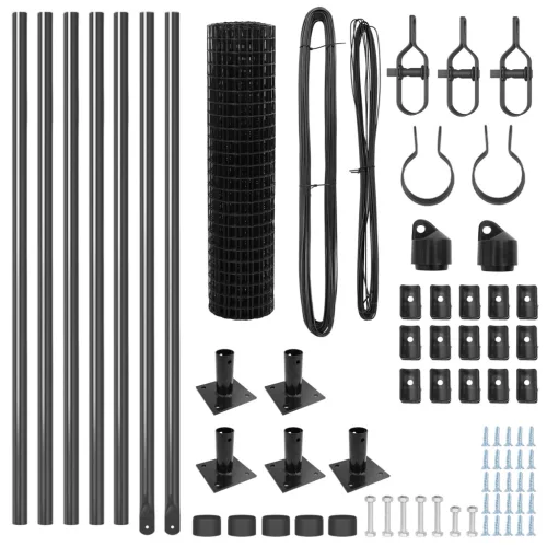  Euro Kerítés 7 Flanged Oszloppal 0.6x10 m Horganyzott Acél