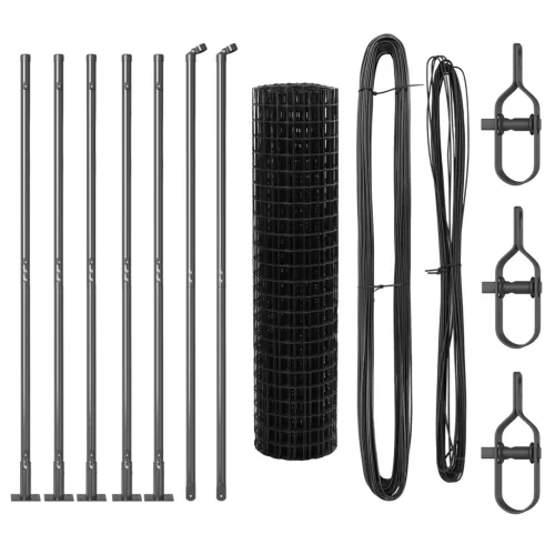 Euro Kerítés 7 Flangolt Oszloppal 0,8x10 m Galvanizált Acél