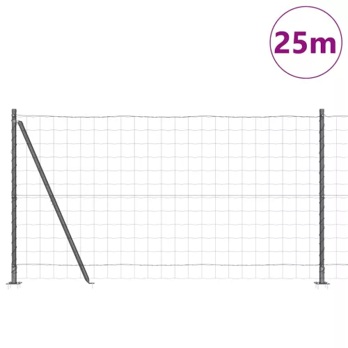  Kerítés oszlopokkal Szürke 1,2 x 25 m Acél
