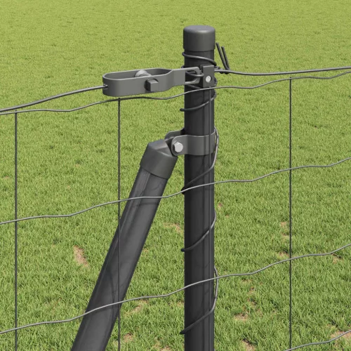  Kerítés oszlopokkal Szürke 1,2 x 25 m Acél