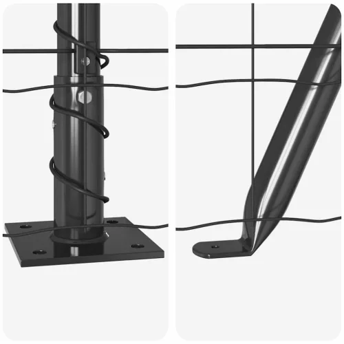  Kerítés oszlopokkal Szürke 1,2 x 25 m Acél