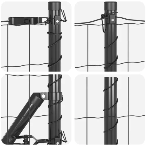  Euro Kerítés 13 Flanged Posts 0.6x50 m Galvanizált Acél