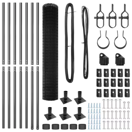  Euro Kerítés 7 Felfogó Oszloppal 1.5x10 m Horganyzott Acél