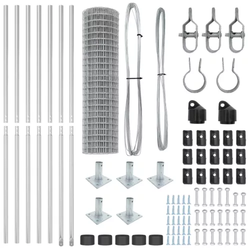  Euro Kerítés 7 Flanged Posts 0.8x10 m Horganyzott Acél