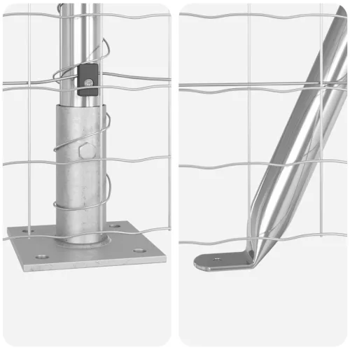  Euro Kerítés 7 Fennfokozott Oszloppal 1.2x10 m Galvanizált Acél