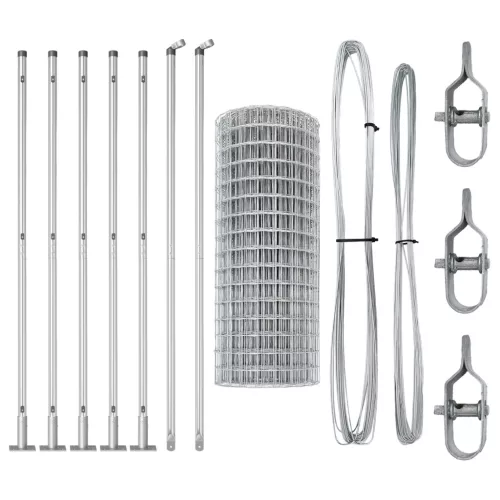  Euro Kerítés 7 Flancos Oszloppal 1.4x10 m Horganyzott Acél