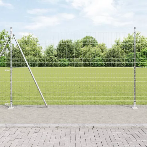  Euro Kerítés 7 Fémoszloppal 1.5x10 m Galvanizált Acél