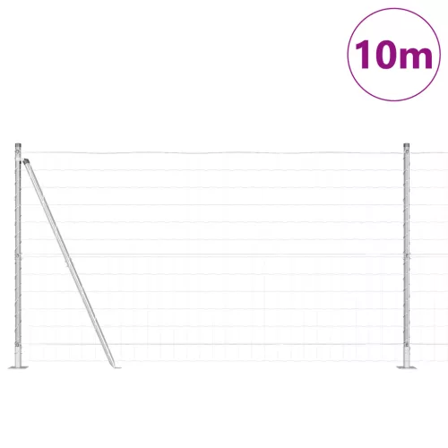  Euro Kerítés 7 Flanged Oszloppal 1.2x10 m Horganyzott Acélból
