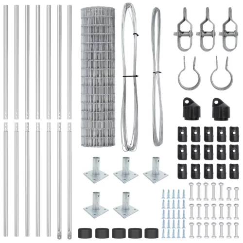  Euro Kerítés 7 Flanges Posztokkal 1x10 m Horganyzott Acél