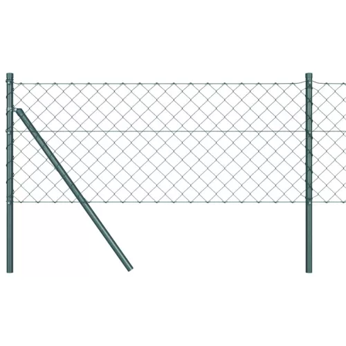  Kerítésoszlop Zöld 10 x 0,6 m (60 x 60 mm háló) Acél és PVC