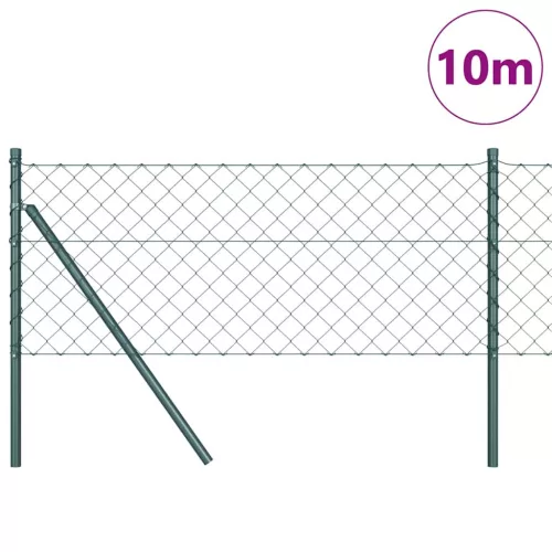  Kerítésoszlop Zöld 10 x 0,6 m (60 x 60 mm háló) Acél és PVC