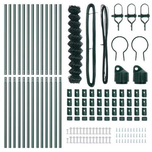  Lánclink Kerítés 2 db Zöld Porszórt acél 1 x 25 m