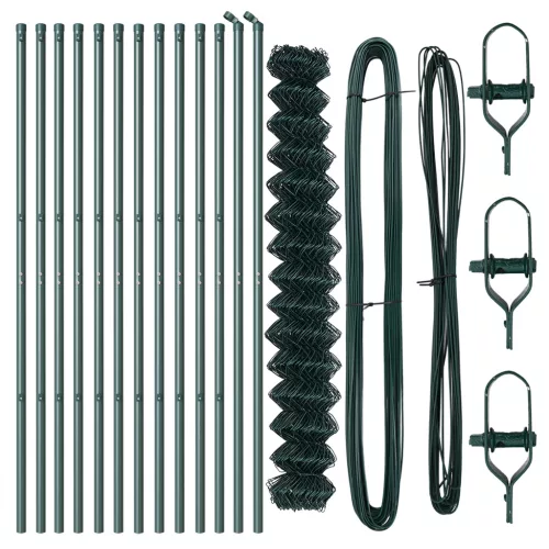  Zártláncú Kerítés 2 db Zöld Galvanizált acél 1.5 x 25 m Tartós