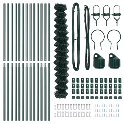  Zártláncú Kerítés 2 db Zöld Galvanizált acél 1.5 x 25 m Tartós