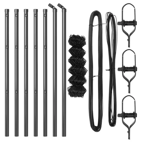  láncos kerítés 7 oszloppal 0.8x10 m Galvanizált acél szürke