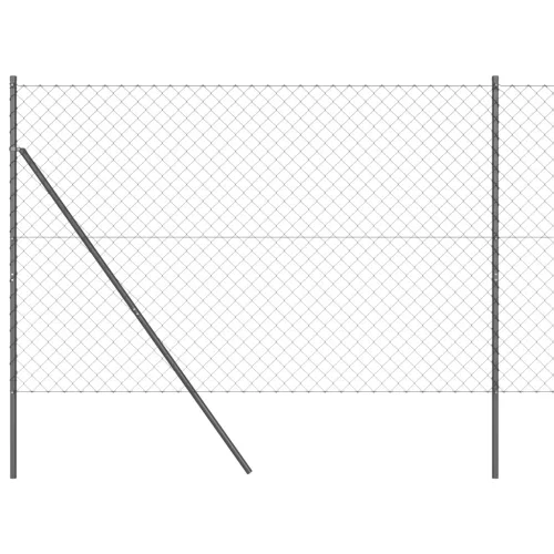  Lánc Kerítés 2 db Szürke Acél 25 x 1,5 m Tartós Lánc Kerítés
