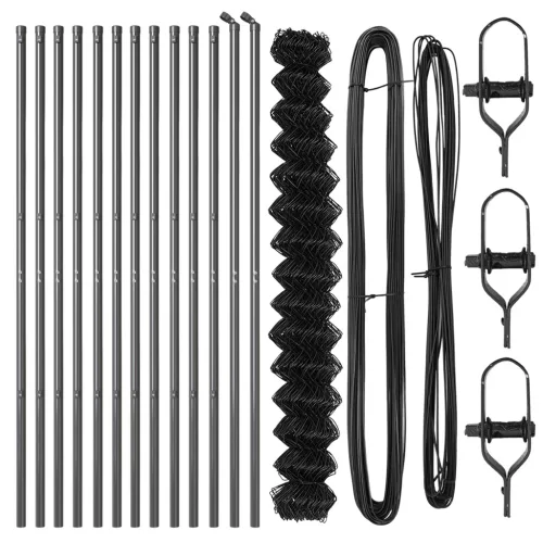  láncos kerítés 13 oszloppal 1.6x25 m horganyzott acél szürke