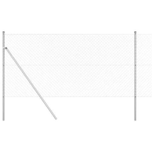  Láncos kerítés 7 oszloppal 1.2x10 m Galvanizált acél