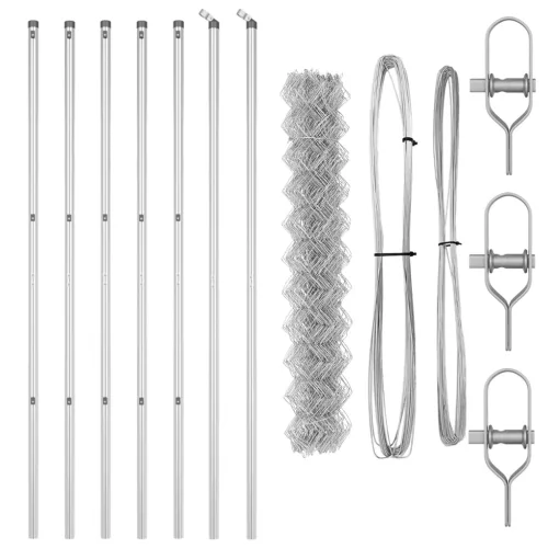  láncos kerítés 7 tartóoszloppal 1,5x10 m galvanizált acélból