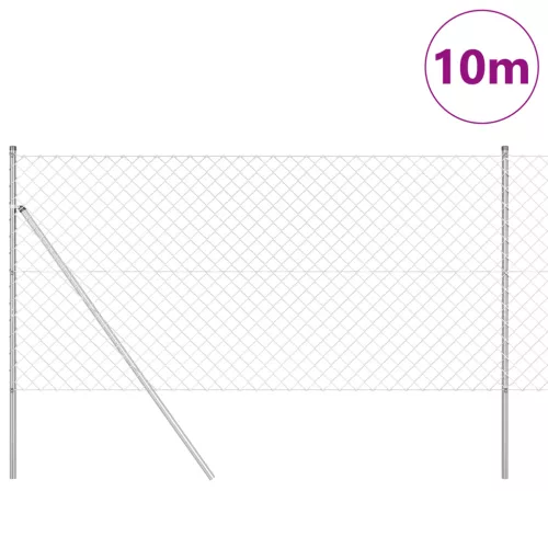  lánckerítés 7 póznával 1.4x10 m galvanizált acél