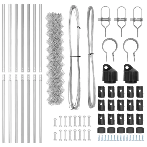  lánckerítés 7 póznával 1.4x10 m galvanizált acél