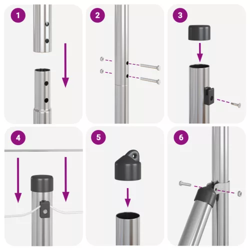  lánckerítés 7 póznával 1.4x10 m galvanizált acél