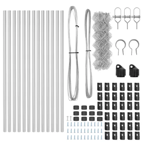  Lánckerítés 13 oszloppal 0.4x25 m Galvanizált Acél