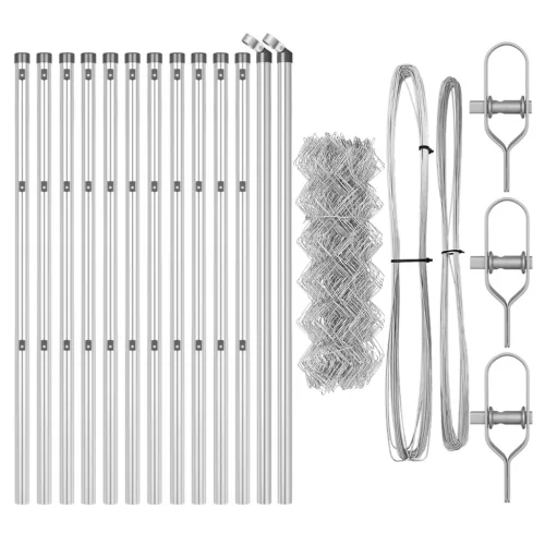  Szürke láncos kerítés 2 db Galvanizált acél 25m x 0.8m Tartós