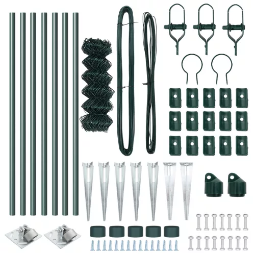  láncvázas kerítés 7 tüske oszloppal 0.6x10 m galvanizált acél