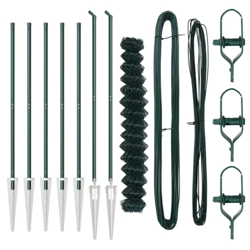  lánckerítés 7 cövekkel 1.5x10 m horganyzott acél