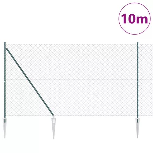  Láncos Kerítés 7 Tüskeoszloppal 1.5 x 10 m Galvanizált Acél