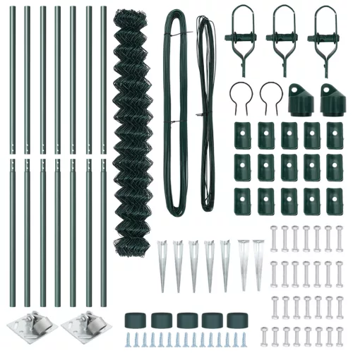  Lánc lánc kerítés 7 cölöpön 1.6x10 m Galvanizált acél