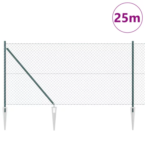  Láncos Kerítés 13 Spike Poszttal 1x25 m Galvanizált Acél