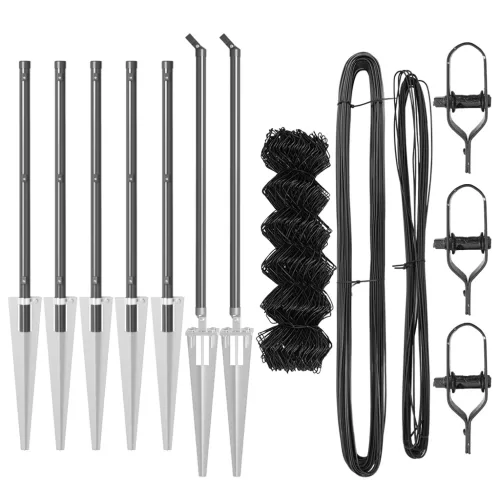  Lánc linked kerítés 7 tüske poszttal 1x10 m Galvanizált acél