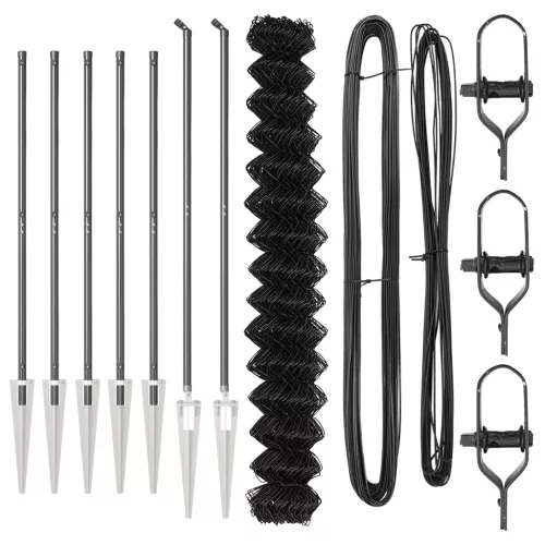  Láncos kerítés 7 cölöp rögzítővel 1.6x10 m galvanizált acélból