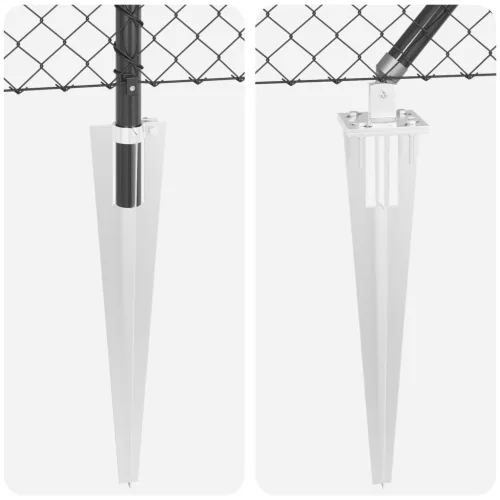  láncos kerítés 13 cölöp rögzítéssel 0.4x25 m horganyzott acélból