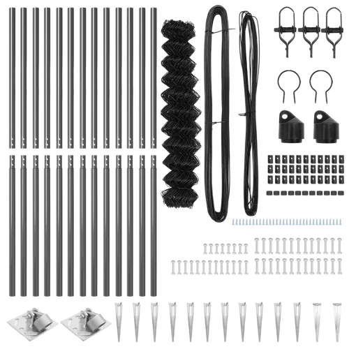  Láncszem kerítés 13 cövek rögzítővel 1.4x25 m horganyzott acél
