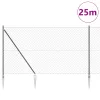  Láncos Kerítés 2 Panel Szürke Fém 25 x 1.5 m Strapabíró